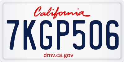 CA license plate 7KGP506