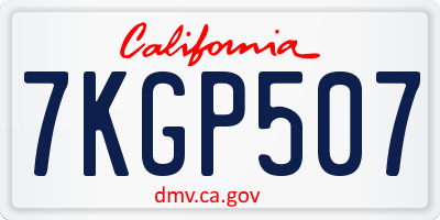 CA license plate 7KGP507