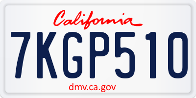 CA license plate 7KGP510