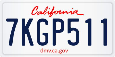 CA license plate 7KGP511