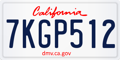 CA license plate 7KGP512