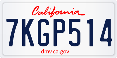 CA license plate 7KGP514