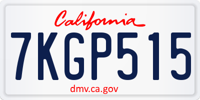 CA license plate 7KGP515
