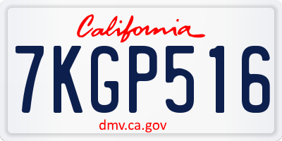 CA license plate 7KGP516