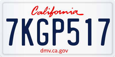 CA license plate 7KGP517