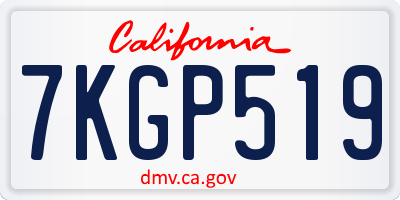 CA license plate 7KGP519