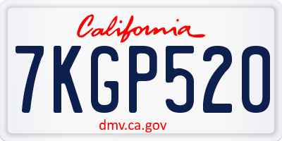 CA license plate 7KGP520