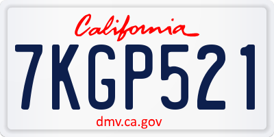 CA license plate 7KGP521