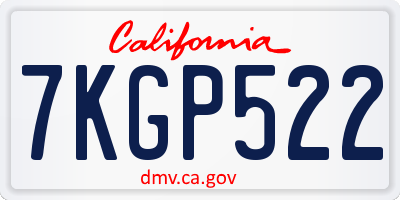 CA license plate 7KGP522