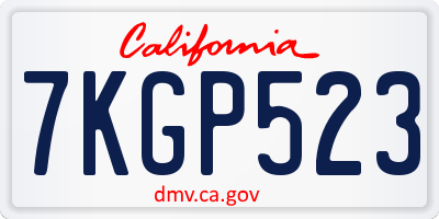 CA license plate 7KGP523