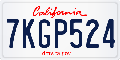 CA license plate 7KGP524