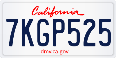 CA license plate 7KGP525