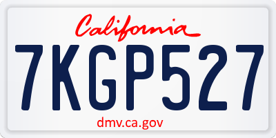 CA license plate 7KGP527