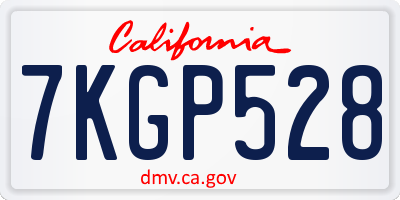 CA license plate 7KGP528