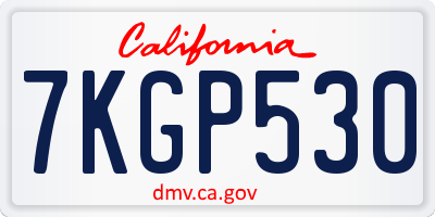 CA license plate 7KGP530