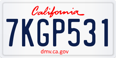 CA license plate 7KGP531