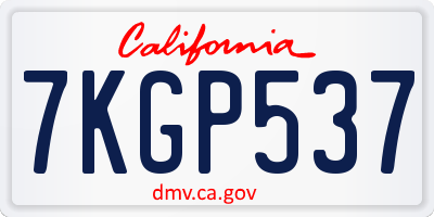 CA license plate 7KGP537