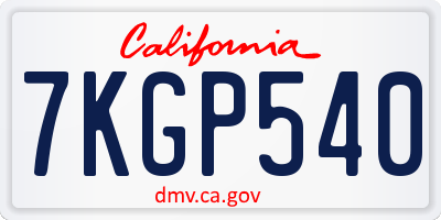 CA license plate 7KGP540