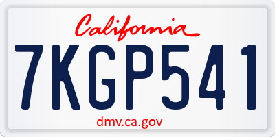 CA license plate 7KGP541