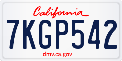 CA license plate 7KGP542