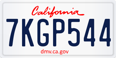 CA license plate 7KGP544