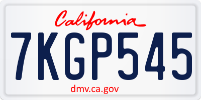CA license plate 7KGP545