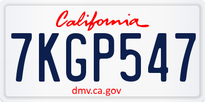 CA license plate 7KGP547