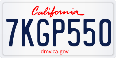CA license plate 7KGP550