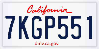 CA license plate 7KGP551