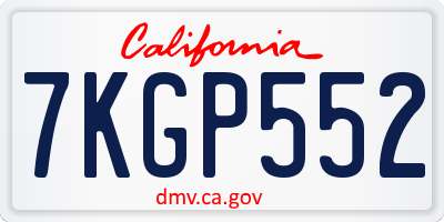 CA license plate 7KGP552