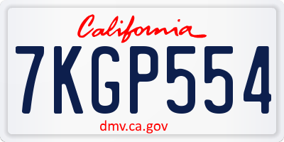 CA license plate 7KGP554