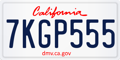CA license plate 7KGP555