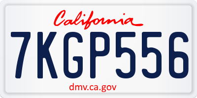 CA license plate 7KGP556