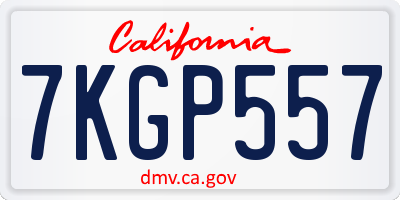 CA license plate 7KGP557