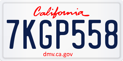 CA license plate 7KGP558