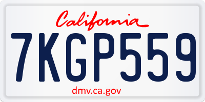 CA license plate 7KGP559