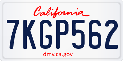CA license plate 7KGP562