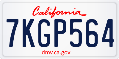 CA license plate 7KGP564
