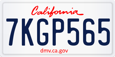 CA license plate 7KGP565