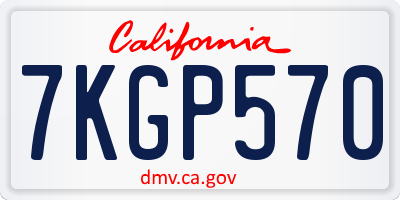 CA license plate 7KGP570
