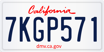 CA license plate 7KGP571