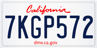 CA license plate 7KGP572