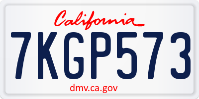 CA license plate 7KGP573