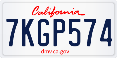 CA license plate 7KGP574