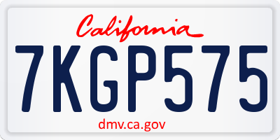CA license plate 7KGP575