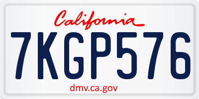 CA license plate 7KGP576