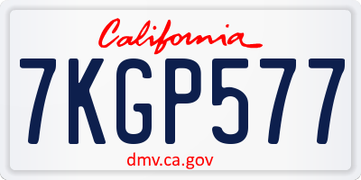 CA license plate 7KGP577