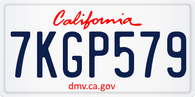CA license plate 7KGP579