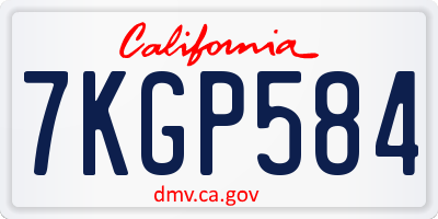CA license plate 7KGP584