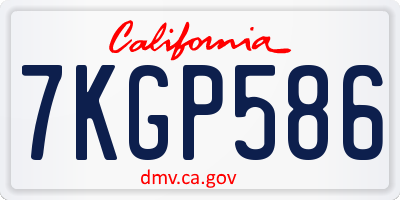 CA license plate 7KGP586